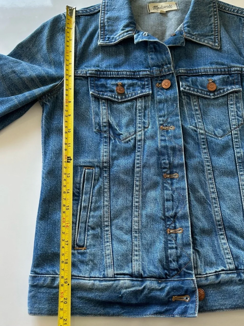 Madewell The Jean Jacket in Blue Pinter Wash - Size S - Picture 9 of 12
